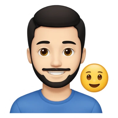 ein junge 20 jahre bisschen bart nur unten wenig und schwarze haare braune augen ein emoji boy  sticker