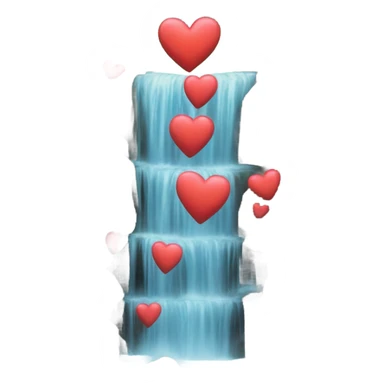 A waterfall but instead of water it’s a bunch of hearts  sticker