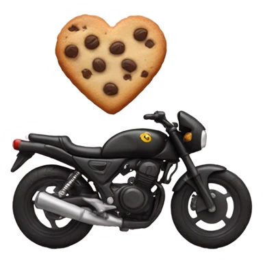 cookie heart with black motorbike  sticker