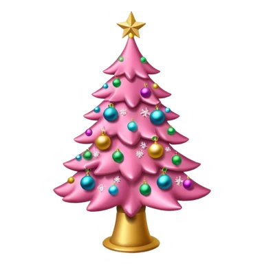 Make a pink Christmas tree sticker