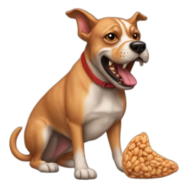 devil dog with a peanut sticker