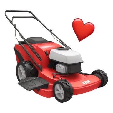 lawn mower with hearts sticker
