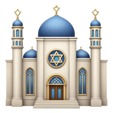 reform jewish synagogue similar in architecture to historical churches (pretty and magnificent), white in color, in ios emoji style sticker