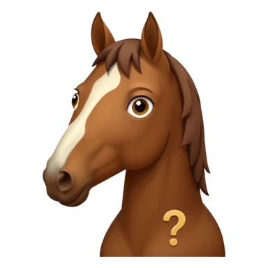 Confused horse with question marks sticker