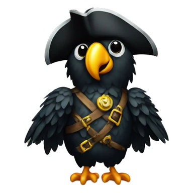 Black Pirate Parrot sticker