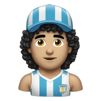 Curly Maradona 86 argentina stripes tshirt sticker