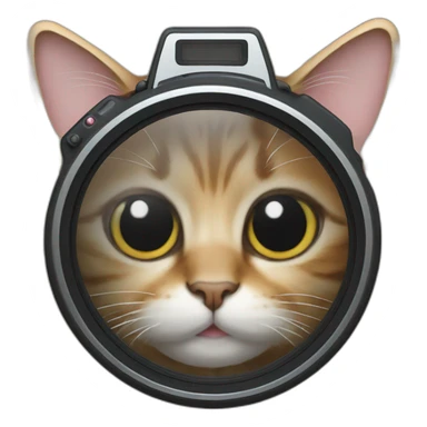 Cat with photocamera sticker