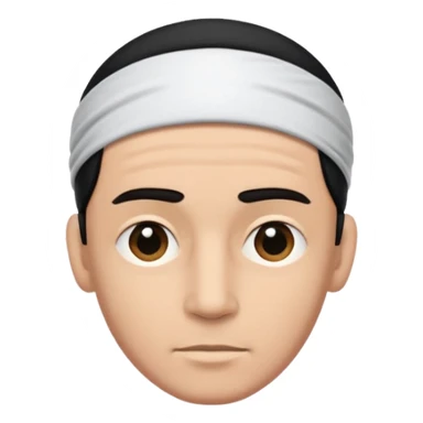 necesito la cara de un hombre con una vincha de color negro en la frente. la vincha tiene que ser angosta y tiene que estar en la frente del hombre, arriba de los ojos y abajo del pelo. sticker