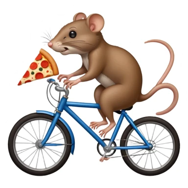 rat stealing pizza on a bike, 4 legs sticker