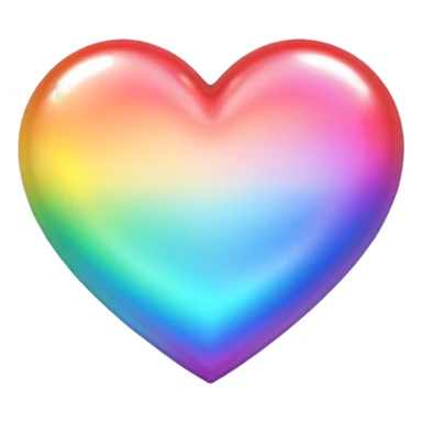 heart with a holographic rainbow shine sticker
