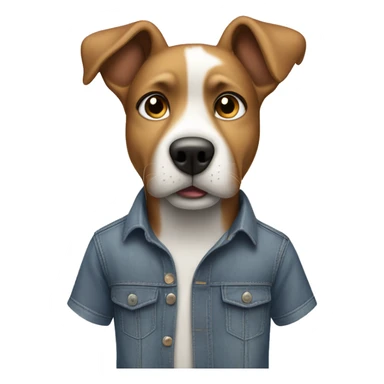 A dog wearing a grey shirt and blue jeans who has he’s hands in his pocket sticker