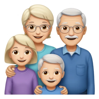 two kids light skin with her grand parents sticker