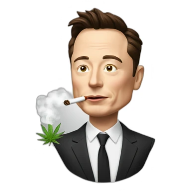 elon musk smoking weed sticker