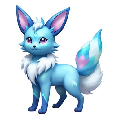 Futuristic Fluffy Celestial Magical Ethereal Fashionistic Fantasy-Glaceon-Espeon-Sylveon-Umbreon-hybrid, full bod sticker