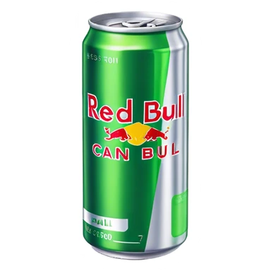 Red Bull can with green color palette sticker