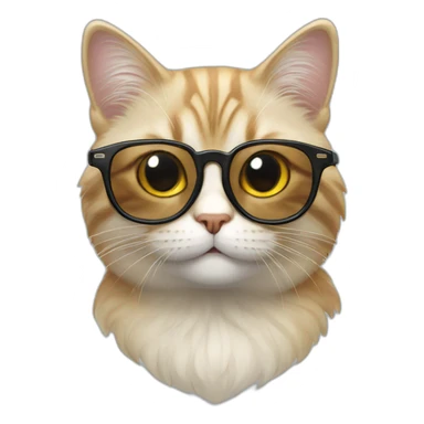 Un chat avec des lunettes sticker