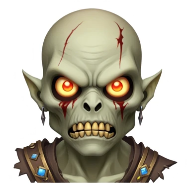 Cinematic Realistic WoW undead civilian Portrait, captured in a fierce, battle-ready stance, muscles taut beneath his tattered, earth-toned attire. His decayed, pallid skin and glowing eyes are rendered with intense lifelike detail and dynamic lighting, high shine, embodying the raw, relentless fury of an undead civilian in the heat of combat. sticker