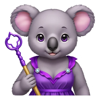 koala purple drees eyelashe magic wand sticker