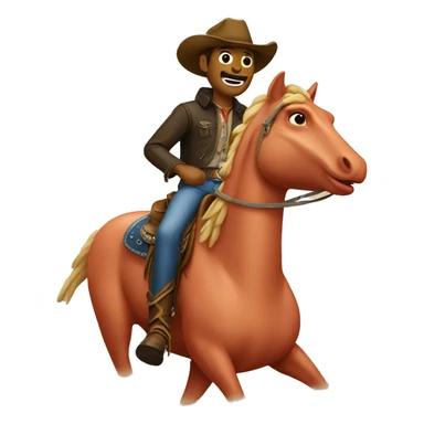 Salmon riding cowboy sticker