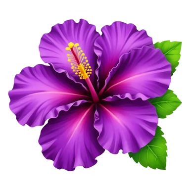 purple hibiscus with leaves sticker