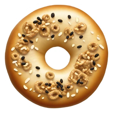 Everything bagel with tiny seeds equally spread out on top sticker