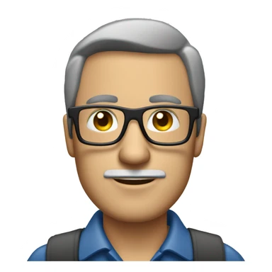 Hombre de mediana edad con gafas  trabajando con ordenador sticker