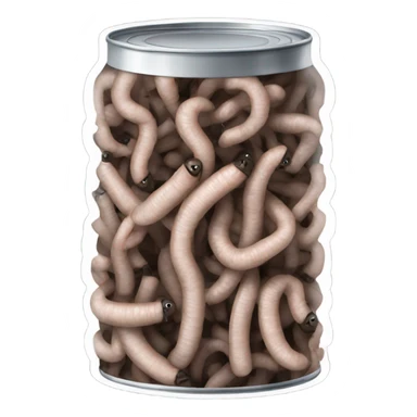 Open can full of worms sticker