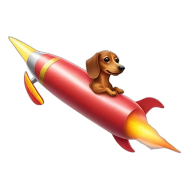 dachshund riding rocket sticker