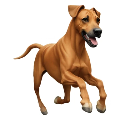 Ridgeback running with horse sticker