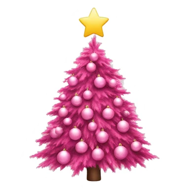 A pink Christmas tree sticker