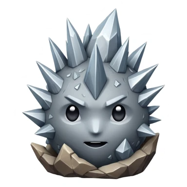 spiky mineral rock character sticker