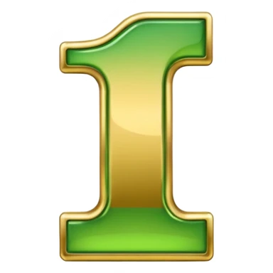 number One in golden and green shadows sticker