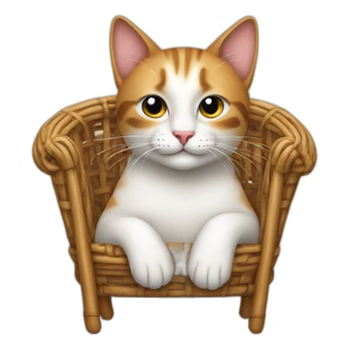 cat in rattan chair sticker