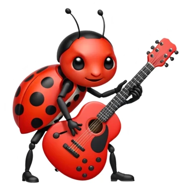 Ladybug playing guitar sticker