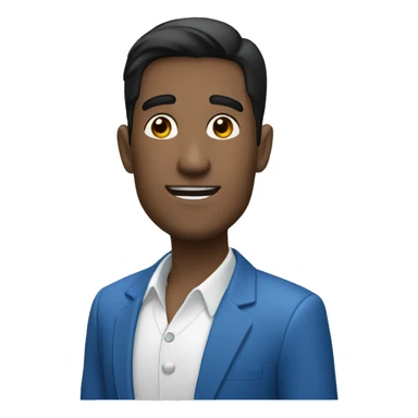 valet parking dressed in blue without a hat, with black hair in a medium close up sticker