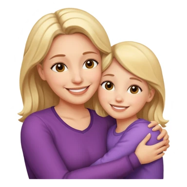 Mom and daughter hug sticker