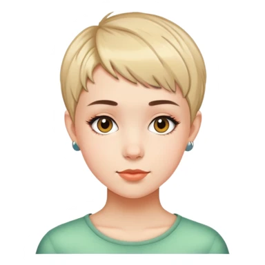 Teenage girl with pixie cut sticker