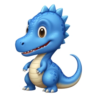 cartoon blue dinosaur with a long tail sticker