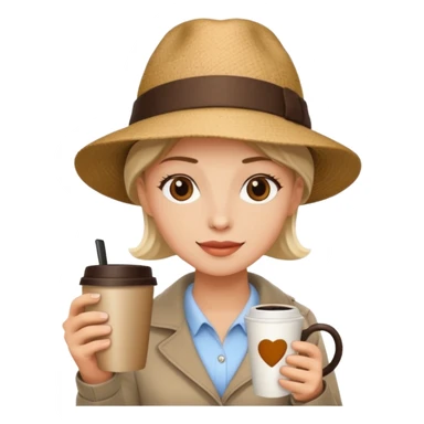 stylish traveler with coffee cup on hand sticker