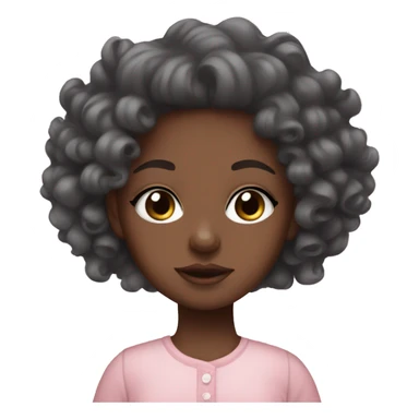 Aesthetic black girl with baby pink clothing and curly hair  sticker