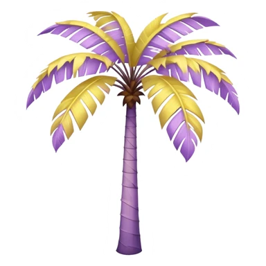 palm tree with pastel purple trunk and pastel yellow leaves sticker