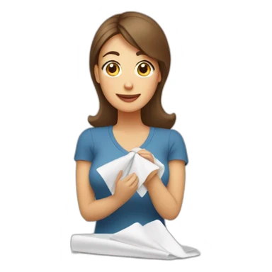 Mom folding napkins sticker