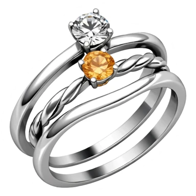 Diamond ring 💍 2 rings  twist with each other like engagement rings for man and women sticker