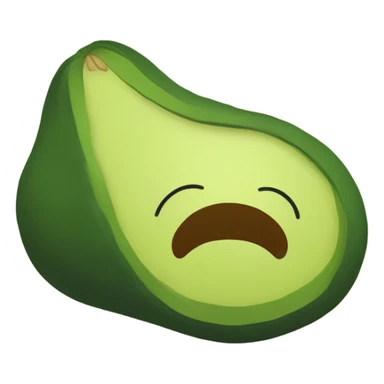 Generate a sleeping avocado emoji with a nightcap, symbolizing good sleep for proper nutrition. sticker