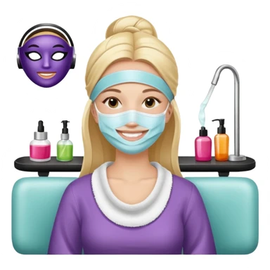 lady is relaxing in beauty salon sticker