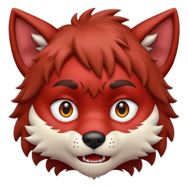 Wolf Boy Red Scared sticker