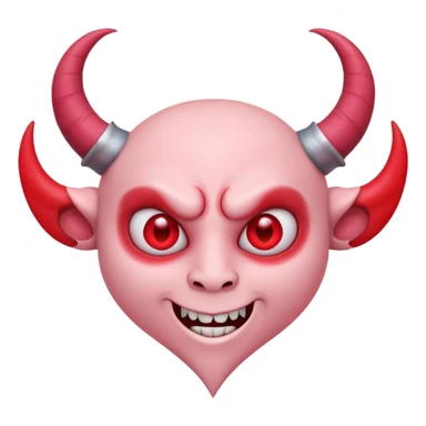 a plain pink heart with demon horns on it sticker