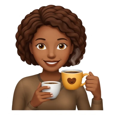 Black woman drinking coffee  sticker