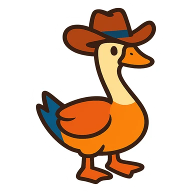 goose with a cowboy hat sticker