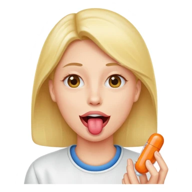 Smile with a pill on your tongue sticker